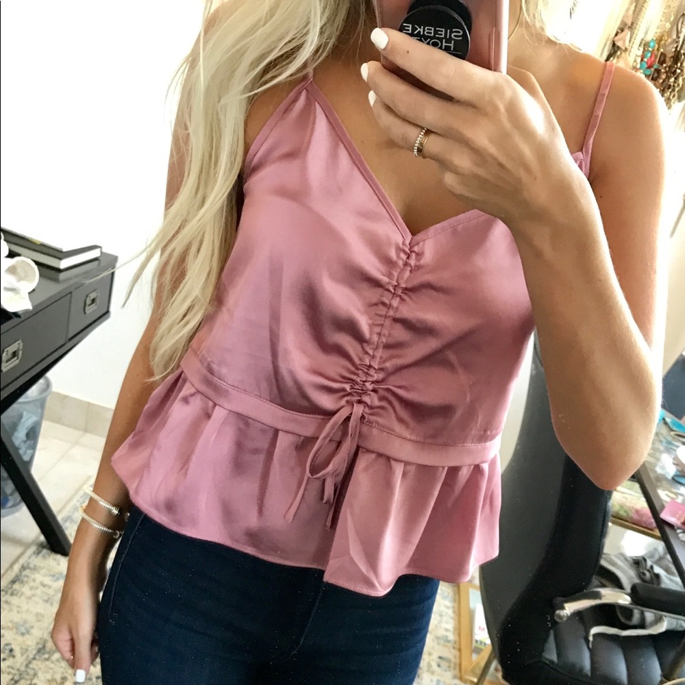 Satin pink tank top